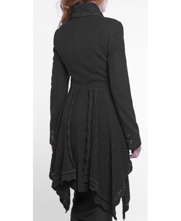 Пальто из шерсти, цвет: Чёрный, отделка Вязка - купить за 12000 в магазине - Гипермаркет меха