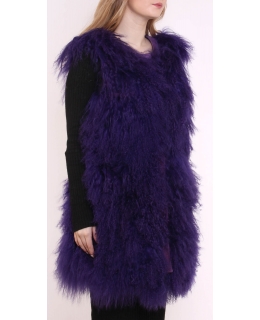 Жилет из меха ламы, цвет: Фиолетовый - купить за 14900 в магазине - Гипермаркет меха