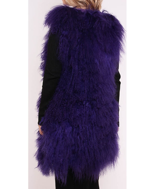 Жилет из меха ламы, цвет: Фиолетовый - купить за 14900 в магазине - Гипермаркет меха